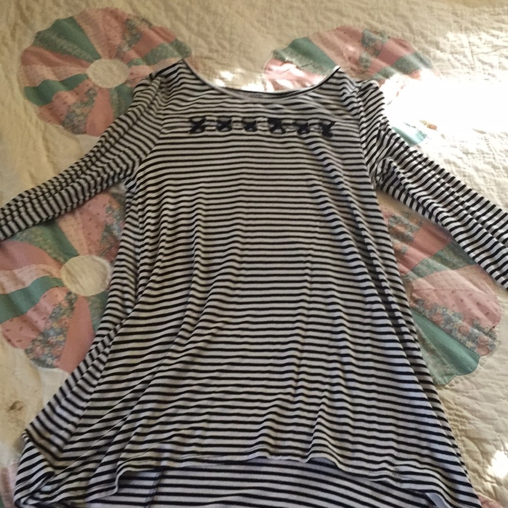 Black and white striped justice long sleeve